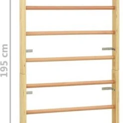 VidaXL Wandklimrek 80x15,8x195 Cm Hout -Babygyms || hobbelfiguren || vormenstoven Winkel 350x840