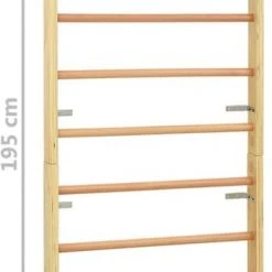 VidaXL Wandklimrek 80x15,8x195 Cm Hout -Babygyms || hobbelfiguren || vormenstoven Winkel 351x840 2