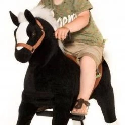 Animal Riding Paard Maharadscha Zwart Medium / Large - Rijdend Paardenspeelgoed - Paardenspeelgoed - Zadelhoogte 67 CM- Verstelbaar Pedaal 3 Standen - Afneembaar Zadel -Babygyms || hobbelfiguren || vormenstoven Winkel 441x840