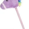 Merkloos Pluche Eenhoorn Stokpaardje Paars 80 Cm - Speelgoed Unicorn Stokpaardjes Met Regenboog Manen