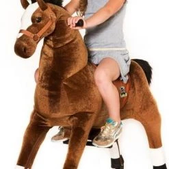 Animal Riding Paard Bruin X-Large - Rijdend Paardenspeelgoed - Paardenspeelgoed - Zadelhoogte 78 CM- Verstelbaar Pedaal 3 Standen - Afneembaar Zadel -Babygyms || hobbelfiguren || vormenstoven Winkel 490x840
