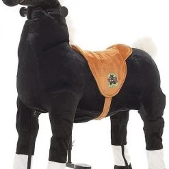 Animal Riding Paard Maharadscha Zwart Medium / Large - Rijdend Paardenspeelgoed - Paardenspeelgoed - Zadelhoogte 67 CM- Verstelbaar Pedaal 3 Standen - Afneembaar Zadel