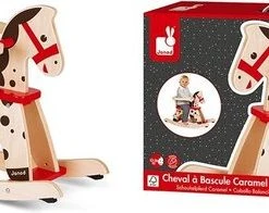 Janod - Janod Schommelpaard Caramel -Babygyms || hobbelfiguren || vormenstoven Winkel 550x196