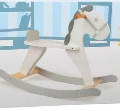 Merkloos Hobbelpaard Skandi Junior Hout 70 Cm Wit/grijs -Babygyms || hobbelfiguren || vormenstoven Winkel 550x228