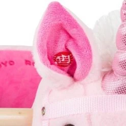 Merkloos Hobbel Eenhoorn Met Geluid - Roze -Babygyms || hobbelfiguren || vormenstoven Winkel 550x340 1