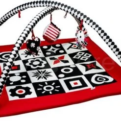 BabySenses For BestCare Contrasterende Educatieve Premium Babymat - Vormen | Rood, Zwart En Wit | 77x77x40cm | + 0m | Montessori Speelgoed | 100% Katoen | Machine Wasbaar | Oeko Tex Standard 100