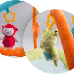 Kindertoys BabyGym Met Boog - 85 X 50 - Speelmat Baby - Speelkleed Baby - Dieren -Babygyms || hobbelfiguren || vormenstoven Winkel 550x403 3