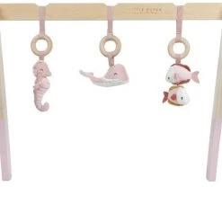 Babygyms || hobbelfiguren || vormenstoven Winkel 34 Little Dutch Houten Babygym - Oceaan - Roze
