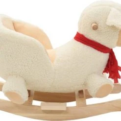 VidaXL Hobbeldier Schaap Met Rugleuning 60x32x50 Cm Pluche Wit -Babygyms || hobbelfiguren || vormenstoven Winkel 550x407 3