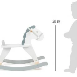 Merkloos Hobbelpaard Skandi Junior Hout 70 Cm Wit/grijs -Babygyms || hobbelfiguren || vormenstoven Winkel 550x415 9