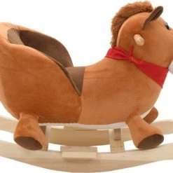 VidaXL Hobbeldier Paard Met Rugleuning 60x32x50 Cm Pluche Bruin -Babygyms || hobbelfiguren || vormenstoven Winkel 550x418 11