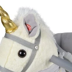 Infantastic GoodVibes - Hobbelpaard Voor Baby En Kind - Schommelpaard Silver Unicorn - Stevige Constructie - Knuffelzacht Met Geluidseffecten - Eenhoorn Grijs -Babygyms || hobbelfiguren || vormenstoven Winkel 550x419 10