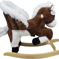 Playwood Pluche Hobbelpaard Steigerend Schommelpaard Met Geluid -Babygyms || hobbelfiguren || vormenstoven Winkel 550x421 10