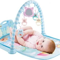INSMA 3 In 1 Babygym - Speelgoed 1 Jaar - Speelmat Baby - Blauw