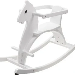 Howa Schommelpaard Van Hout Met Afneembare Steun, Wit Gelakt 55941