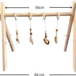 InnoFriends - Babygym - Hout - 4 Hangers - Baby Cadeau - Kraam Cadeau - Babyshower - Baby Speelgoed 0 Jaar -Babygyms || hobbelfiguren || vormenstoven Winkel 550x427