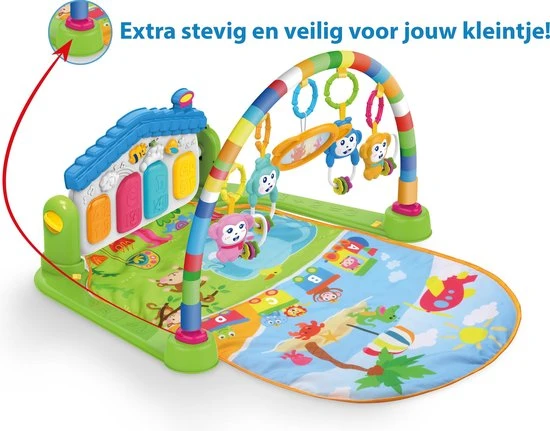 WonderOne - BabyGym | 3-in-1 Speelmat | Speelkleed | Speeltapijt | Baby Speelgoed | Activity Center | Met Boog – Piano – Extra Stevig 4 WonderOne - BabyGym | 3-in-1 Speelmat | Speelkleed | Speeltapijt | Baby Speelgoed | Activity Center | Met Boog – Piano – Extra Stevig - Afbeelding 4