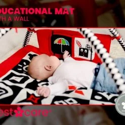 BabySenses For BestCare Contrasterende Educatieve Premium Babymat - Vormen, Wand | Rood-Zwart-Wit | 77x77x40cm | + 0m | Montessori Speelgoed | 100% Katoen | Wasbaar In De Wasmachine | Oeko Tex Standaard 100 -Babygyms || hobbelfiguren || vormenstoven Winkel 550x432 2