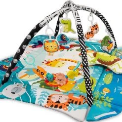Lionelo Anika Plus Multicolor - Babygym - 2 In 1 Speelkleed - 5 Speelgoed -Babygyms || hobbelfiguren || vormenstoven Winkel 550x435