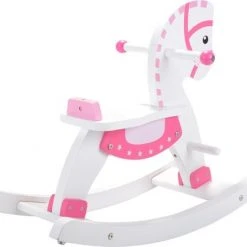 Bandits & Angels Houten Hobbelpaard Met Beugel Wit - Roze -Babygyms || hobbelfiguren || vormenstoven Winkel 550x447 5