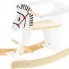 Mamabrum Houten Hobbelpaard - Wit - Hobbel Paard / Dier Schommelpaard Hobbeldier Wip Schommeldier Hout - 1 2 3 4 Jaar - Hobbelfiguur Baby Hobbeldieren Schommelpaardje Schommeldieren