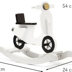 Kids Concept Kid’s Concept Hobbelscooter Wit -Babygyms || hobbelfiguren || vormenstoven Winkel 550x452 8