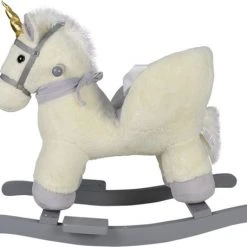 Infantastic GoodVibes - Hobbelpaard Voor Baby En Kind - Schommelpaard Silver Unicorn - Stevige Constructie - Knuffelzacht Met Geluidseffecten - Eenhoorn Grijs -Babygyms || hobbelfiguren || vormenstoven Winkel 550x456 11
