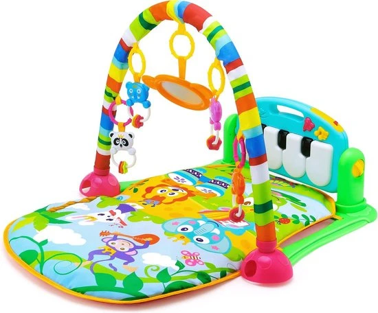 Buxibo 3-in-1 Baby/Peuter Gym - Piano Speelmat Voor Baby's - Muziek Speelkleed Met Ratelaar En Spiegel- Groen 1 Buxibo 3-in-1 Baby/Peuter Gym - Piano Speelmat Voor Baby's - Muziek Speelkleed Met Ratelaar En Spiegel- Groen
