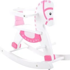 Bandits & Angels Houten Hobbelpaard Met Beugel Wit - Roze -Babygyms || hobbelfiguren || vormenstoven Winkel 550x460 7