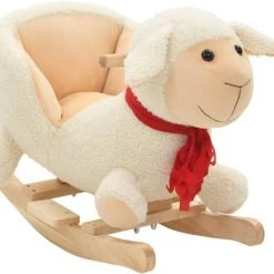 VidaXL Hobbeldier Schaap Met Rugleuning 60x32x50 Cm Pluche Wit