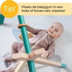 PRETTY PIP® Babygym Houten Baby Speelgoed Vanaf 0 Jaar - Kraamcadeau - Veilig - CE Gecertificeerd - Baby - Houten Speelgoed - Babyshower Cadeau - Beukenhout - Verschillende Kleuren- Zonder Hangers - Blauw Groen -Babygyms || hobbelfiguren || vormenstoven Winkel 550x473 2
