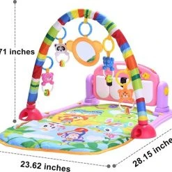 Babygym, Baby Cadeau - Jongen & Meisje, Dierenvriendjes Speelmat, Interactief Speelgoed - Multikleuren. -Babygyms || hobbelfiguren || vormenstoven Winkel 550x480 5