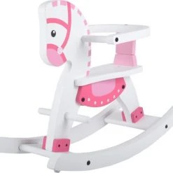 Bandits & Angels Houten Hobbelpaard Met Beugel Wit - Roze -Babygyms || hobbelfiguren || vormenstoven Winkel 550x482 9