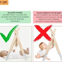 PRETTY PIP® Babygym Houten Baby Speelgoed Vanaf 0 Jaar - Kraamcadeau - Veilig - CE Gecertificeerd - Baby - Houten Speelgoed - Babyshower Cadeau - Beukenhout - Verschillende Kleuren- Zonder Hangers - Grijs -Babygyms || hobbelfiguren || vormenstoven Winkel 550x484 2