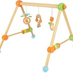 Bieco Toys My First Gym Oranje Groen Houten Babygym 23000012 -Babygyms || hobbelfiguren || vormenstoven Winkel 550x489