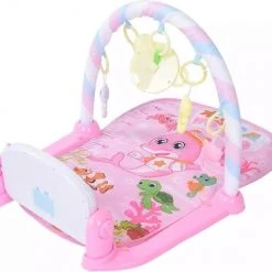 Buxibo 3in1 Babygym - Speelkleed Baby - Muzikale Activity Gym - Inclusief Lengte Indicatie - Roze - 56x81x45 CM -Babygyms || hobbelfiguren || vormenstoven Winkel 550x506