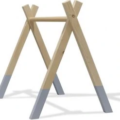 Toddie.nl Houten Babygym Blauw, Zonder Hangers (apart Verkrijgbaar), Tipi Vorm Massief Hout