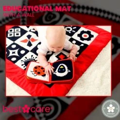 BabySenses For BestCare Contrasterende Educatieve Premium Babymat - Vormen, Wand | Rood-Zwart-Wit | 77x77x40cm | + 0m | Montessori Speelgoed | 100% Katoen | Wasbaar In De Wasmachine | Oeko Tex Standaard 100 -Babygyms || hobbelfiguren || vormenstoven Winkel 550x508 4