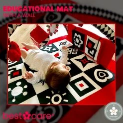 BabySenses For BestCare Contrasterende Educatieve Premium Babymat - Vormen, Wand | Rood-Zwart-Wit | 77x77x40cm | + 0m | Montessori Speelgoed | 100% Katoen | Wasbaar In De Wasmachine | Oeko Tex Standaard 100 -Babygyms || hobbelfiguren || vormenstoven Winkel 550x508 5