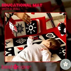 BabySenses For BestCare Contrasterende Educatieve Premium Babymat - Vormen, Wand | Rood-Zwart-Wit | 77x77x40cm | + 0m | Montessori Speelgoed | 100% Katoen | Wasbaar In De Wasmachine | Oeko Tex Standaard 100 -Babygyms || hobbelfiguren || vormenstoven Winkel 550x508 6