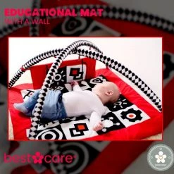 BabySenses For BestCare Contrasterende Educatieve Premium Babymat - Vormen, Wand | Rood-Zwart-Wit | 77x77x40cm | + 0m | Montessori Speelgoed | 100% Katoen | Wasbaar In De Wasmachine | Oeko Tex Standaard 100 -Babygyms || hobbelfiguren || vormenstoven Winkel 550x508 7
