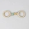 Merkloos BIJTSPEELGOED- RINGKETTING 100% Organische Houten Baby Grijp-bijtspeelgoed 3 M + WIT