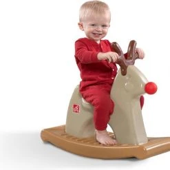 Step2 Rudolph The Rocking Reindeer - Rudolf Rendier Hobbelpaard Van Kunststof - Kerst Speelgoed Voor Kinderen Vanaf 1 Jaar