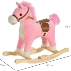 Zenzee Hobbeldier - Hobbelpaard - Paarden - Speelgoed Voor 36-72 Maanden - 65L X 32,5W X 61H Cm - Roze -Babygyms || hobbelfiguren || vormenstoven Winkel 550x517 10