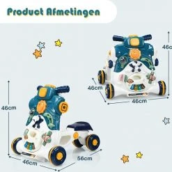 FURNIBELLA - 3-in-1 Baby Zit-naar-Stand Loper, Kinderen Activiteitencentrum, Peuter Wandelwagen, Autorijden, Interactieve Loper, Activiteit Leren Loper Voor Jongen / Meisje, Vroege Ontwikkeling Speelgoed Voor Baby's Op 6-36 Maanden (Blauw) -Babygyms || hobbelfiguren || vormenstoven Winkel 550x519 3
