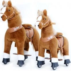 PonyCycle Lichtbruin Met Witte Bles, Klein - Ux324‎‎ -Babygyms || hobbelfiguren || vormenstoven Winkel 550x524 11