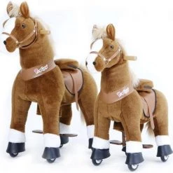 PonyCycle Lichtbruin Met Witte Bles, Groot - Ux424‎‎ -Babygyms || hobbelfiguren || vormenstoven Winkel 550x530 12