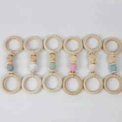 Merkloos BIJTSPEELGOED- RINGKETTING 100% Organische Houten Baby Grijp-bijtspeelgoed 3 M + WIT -Babygyms || hobbelfiguren || vormenstoven Winkel 550x530 8