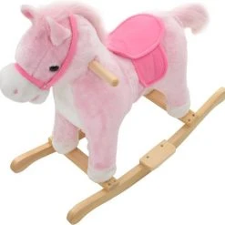 VidaXL Hobbeldier Paard 65x32x58 Cm Pluche Roze -Babygyms || hobbelfiguren || vormenstoven Winkel 550x535 18