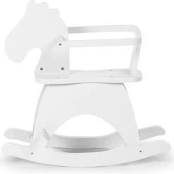 Childhome CHILDWOOD - SCHOMMELPAARD WIT + BEUGEL -Babygyms || hobbelfiguren || vormenstoven Winkel 550x536 11